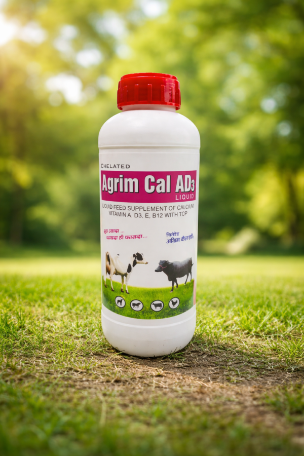 1L Agrim Cal AD3 Liquid for Cattle - Calcium & Vitamin D3 Supplement for Strong Bones